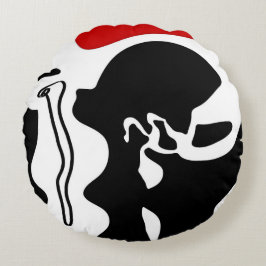 Offset kamer: Abstract zwart, wit & rood Rond Kussen