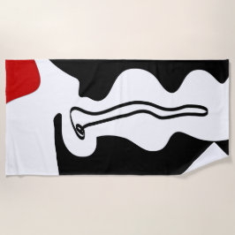 Offset kamer: Abstract zwart, wit & rood Strandlaken