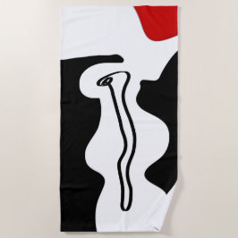 Offset kamer: Abstract zwart, wit & rood Strandlaken