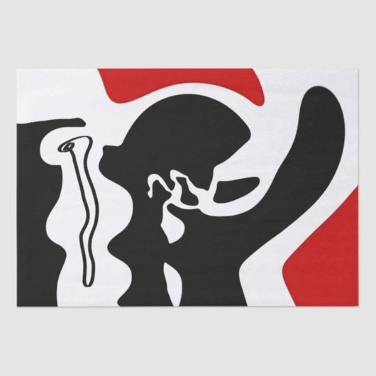 Offset kamer: Abstract zwart, wit & rood Tissuepapier (Voorkant)