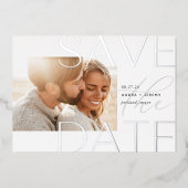 Offset overlay | Moderne horizontale foto om de Folie Uitnodiging (Voorkant)