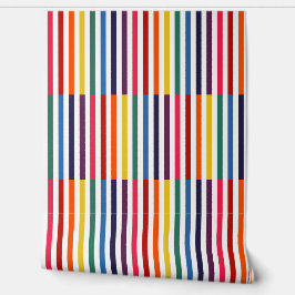 Offset regenboogstrepen behang