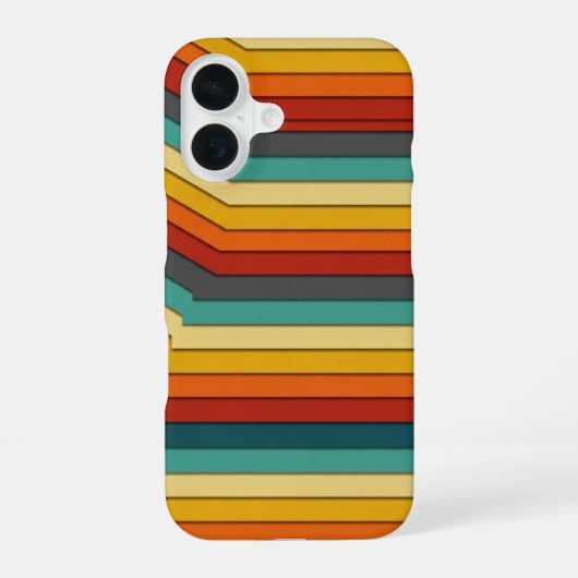 Offset Retro Lagen iPhone 16 Hoesje (Achterkant)