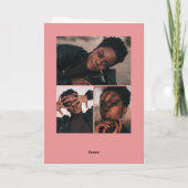 Offset roze boog 4 foto Afstuderen Bedankkaart (Achterkant)