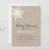 Offset Rustic Snowflake Baby shower Kaart (Voorkant)