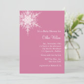 Offset sneeuwroze Baby shower uitnodigen Kaart (Staand voorkant)