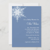 Offset Snowy Blue Baby shower uitnodigen Kaart (Voorkant)