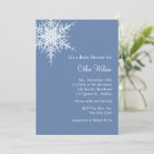 Offset Snowy Blue Baby shower uitnodigen Kaart (Staand voorkant)