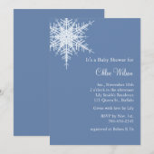 Offset Snowy Blue Baby shower uitnodigen Kaart (Voorkant / Achterkant)