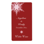 Offset Snowy Red Weddenschap Wine Label (Voorkant)