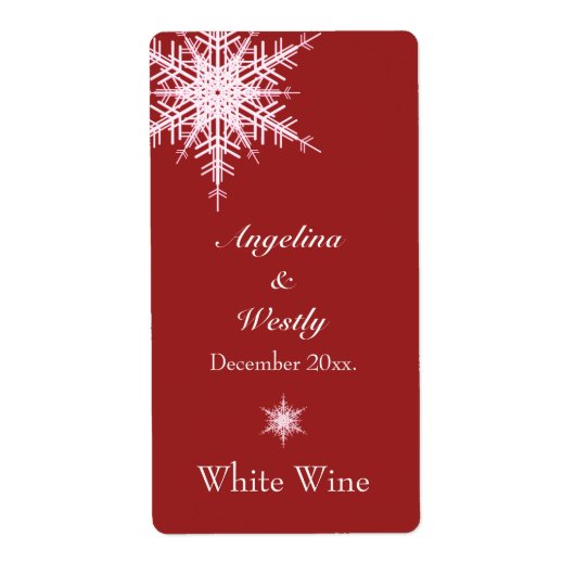 Offset Snowy Red Weddenschap Wine Label (Voorkant)