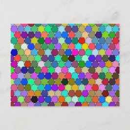 Offset zeshoeken Briefkaart