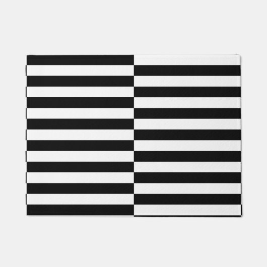 Offset zwart-wit Stripes deurmat (Voorkant)