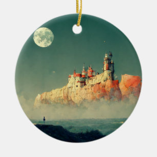 Offshore Citadel Fantasy Sci-Fi Keramisch Ornament