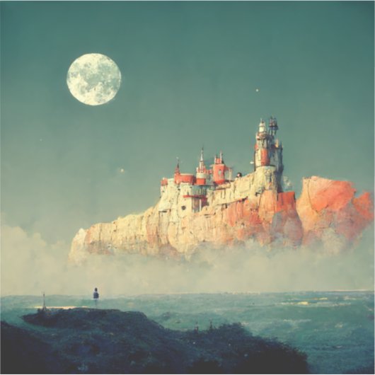 Offshore Citadel Fantasy Sci-Fi Sticker (Voorkant)