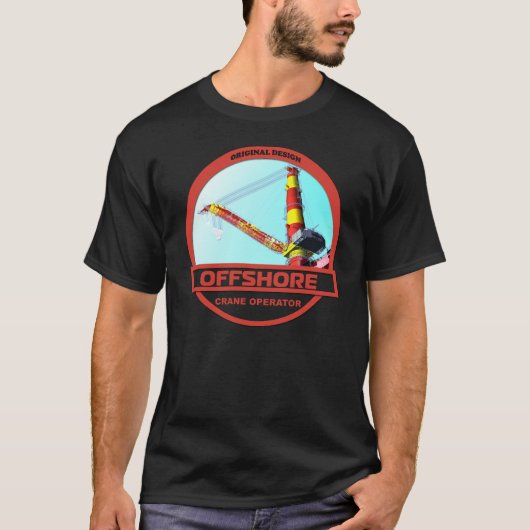 Offshore-kraanexploitant - zwart t-shirt (Voorkant)