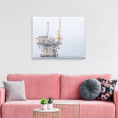 Offshore Olie Rig in mistige oceaan Canvas Afdruk (Insitu (Woonkamer))