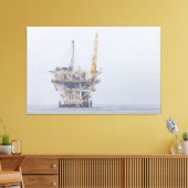 Offshore Olie Rig in mistige oceaan Canvas Afdruk (Insitu (Woonkamer))