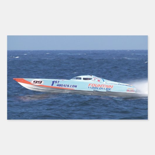 Offshore Powerboat Racer Rechthoekige Sticker (Voorkant)