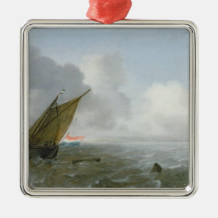 Offshore verzending in een briesje, 17e eeuw metalen ornament