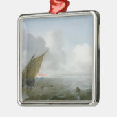 Offshore verzending in een briesje, 17e eeuw metalen ornament (Links)