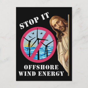 Offshore windenergie Stop het Jezus Briefkaart