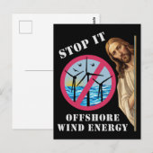 Offshore windenergie Stop het Jezus Briefkaart (Voorkant / Achterkant)