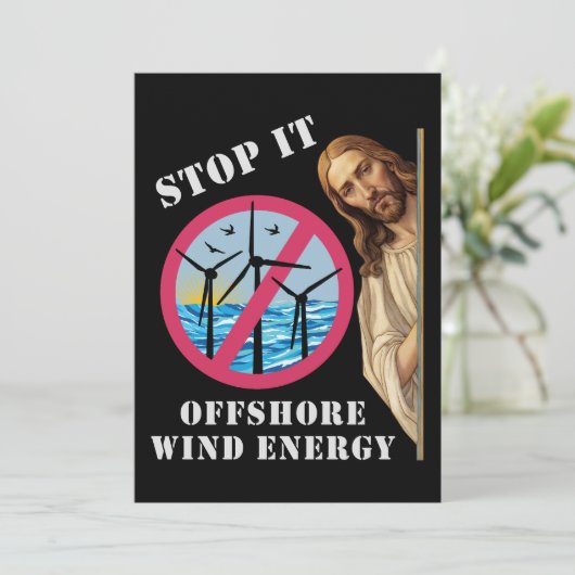 Offshore windenergie Stop het Jezus Kaart (Staand voorkant)