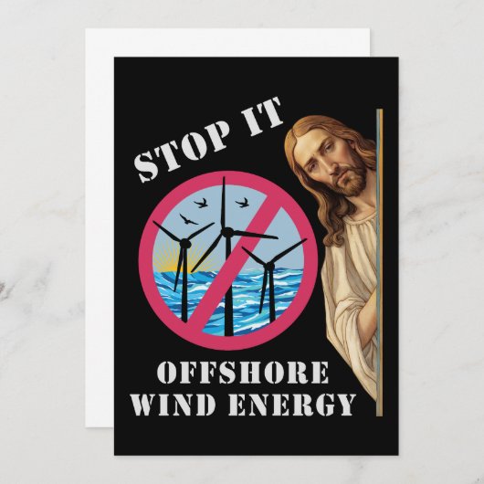Offshore windenergie Stop het Jezus Kaart (Voorkant / Achterkant)