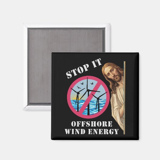 Offshore windenergie Stop het Jezus Magneet (Voorkant / Achterkant)