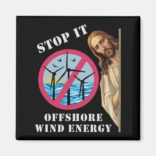 Offshore windenergie Stop het Jezus Magneet (Voorkant)