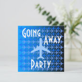 Offway Party Invitation Card Plane Blue Kaart (Staand voorkant)