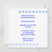 Offway Party Invitation Card Plane Blue Kaart (Achterkant)