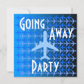 Offway Party Invitation Card Plane Blue Kaart (Voorkant)