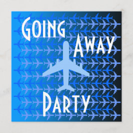 Offway Party Invitation Card Plane Blue Kaart