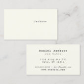 Offwhite Minimal lettertype schrijfmachine Visitekaartje (Voorkant / Achterkant)