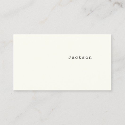 Offwhite Minimal lettertype schrijfmachine Visitekaartje (Voorkant)