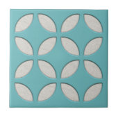 OffWhite Ocean Turquoise Blue Mosaic Art Tegeltje (Voorkant)