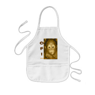 OFI Orangutan Rescue Baby Bib voor meisje of jonge Kinder Schort