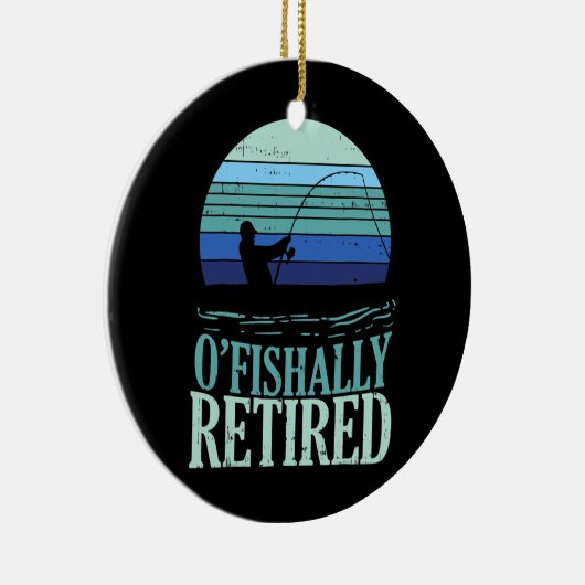 Ofish Remoe Vist Retro Retirement Dad Keramisch Ornament (Rechts)