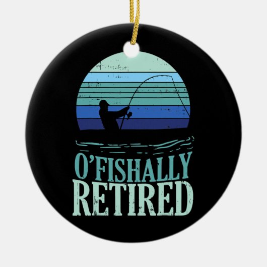 Ofish Remoe Vist Retro Retirement Dad Keramisch Ornament (Voorkant)