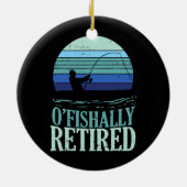 Ofish Remoe Vist Retro Retirement Dad Keramisch Ornament (Achterkant)