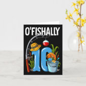 O'fishally 10 jaar oud 10e verjaardag Gevist Kaart (Gele Bloem)