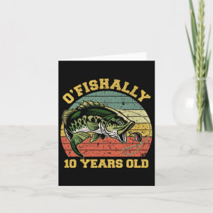 O'fishally 10 jaar oud Gevist Verjaardag Thema Par Kaart