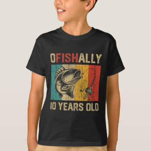 Ofishally 10 Jaar Oud Grappige Visserij Verjaardag T-shirt