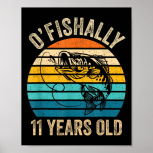 Ofishally 11 jaar oud shirt 11e verjaardag vintage poster