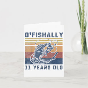 Ofishally 11 jaar oud shirt 11e verjaardag vissen kaart