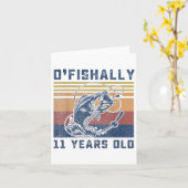 Ofishally 11 Year Old Shirt 11th Birthday Fishing  Kaart (Gele Bloem)