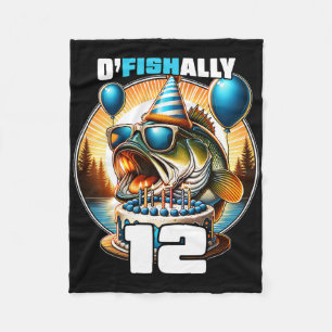 O'fishally 12 jaar oud vis verjaardag 12de verjaar fleece deken