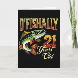 O'fishally 21 Jaar Oud Vis Thema 21e Verjaardag Kaart